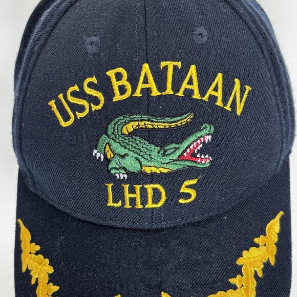 USS Bataan Hat Cap Strap Back Embroidered Alligator Leaf Military Mens USA Navy - Picture 6 of 8